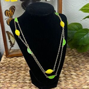 Lilly Pulitzer Lemon Lime Enameled Long Double Strand Necklace